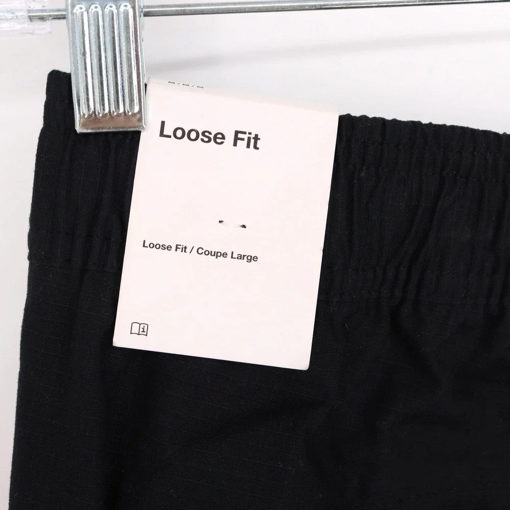 Jordan Mens Black Loose Fit Ripstop Cargo Pants HV0530-010 Medium NWT